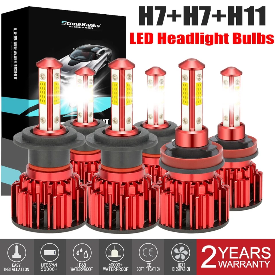 H7 H7 H11 6X 6000K Blanco LED Faro Antiniebla Bombillas Para Suzuki Kizashi 10-13 Foto 1 de 4