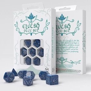 Set Di Dadi Elvish In Cobalto E Argento Hobby Giochi Di Ruolo Q-Workshop Nuovo - Foto 1 di 6