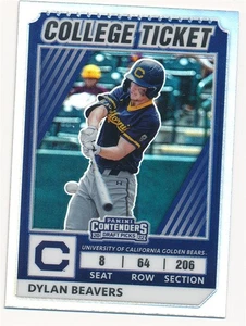 DYLAN BEAVERS 2022 PANINI CONTENDERS COLLEGE TICKET #CTO-10 SILVER PRIZM - Foto 1 di 2