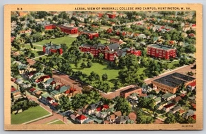 Aerial View Marshall College Huntington West Virginia WV UNP Linen Postcard Y22 - Picture 1 of 2