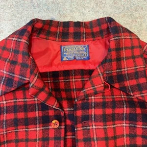 VTG 60s Pendleton Plaid 100% Virgin Wool Loop Collar Board Shirt Mens Sz S USA - Picture 1 of 6