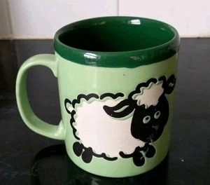 Taza pequeña vintage Just diseño oveja 8,5 cm de alto verde hecha en Inglaterra - Imagen 1 de 6