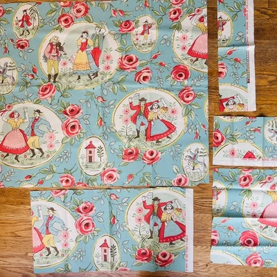 Collier Campbell Folk Dance Vat Dyes Fabric Scraps Printed in England 2004 34" - Image 1 of 4