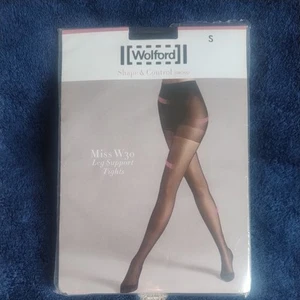 Wolford Miss W 30 Leg Support Tights, Size Small in Admiral Blue - Picture 1 of 4