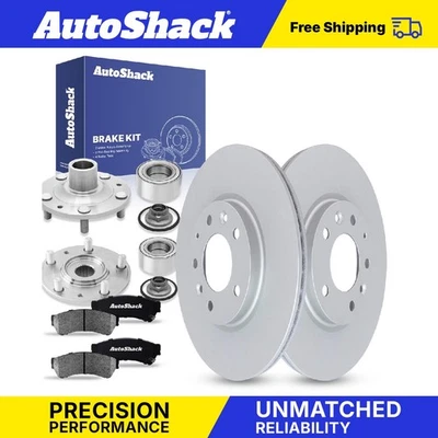 Front Brake Rotors Ceramic Pads Hubs for 2006-2008 Mazda 6 2.3L 3.0L V6 - Image 1 of 4