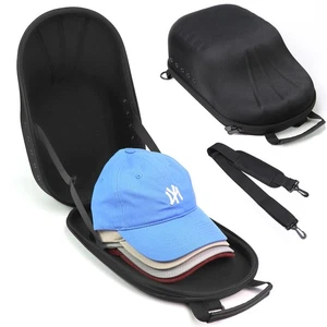Hat Boxes Set of 7-8 Hard Hat travel Cases for Baseball Caps (Black) - Picture 1 of 4