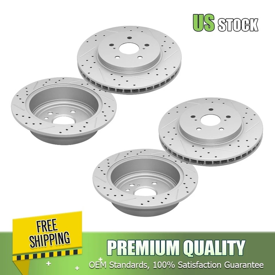 Front & Rear Disc Rotors for Lexus RX330 RX350 RX400h Toyota Highlander - Image 1 of 4