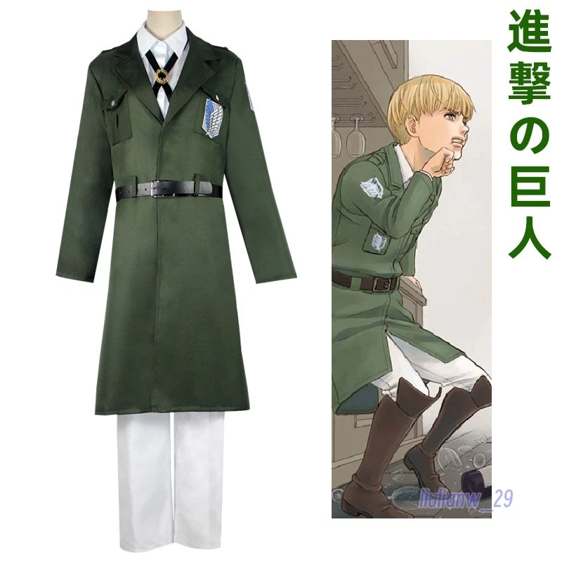 Attack on Titan S4 Cosplay Eren Levi Jacket Marley Military Officer Uniform Coat - Image 1 of 4