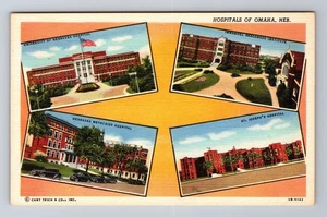 Omaha NE-Nebraska, Krankenhäuser, Antik, Vintage Souvenir Postkarte - Bild 1 von 2