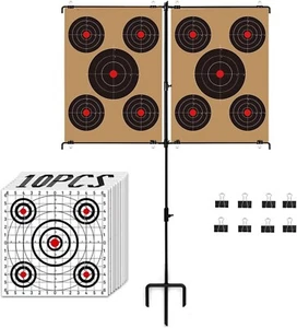 Adjustable Shooting Target Stand with 10Pcs Target Papers for Outdoor NEW - Picture 1 of 4