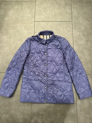 Chaqueta acolchada azul a cuadros Nova Burberry London para niñas talla 12Y Foto 1 de 4
