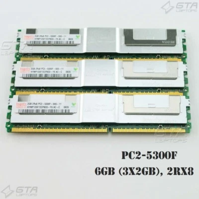 6GB (3x2GB) Hynix Server Memory Ram 2Rx8 PC2-5300F HYMP125F72CP8D3-Y5 - Image 1 of 2