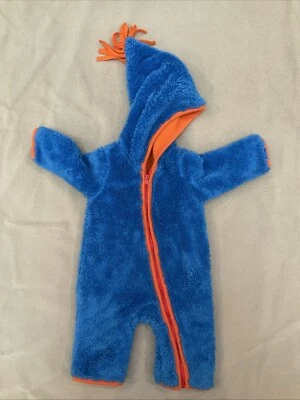 Banderín para bebé Giggle Moon 0-3 meses súper suave polar felpa azul naranja borla Foto 1 de 4