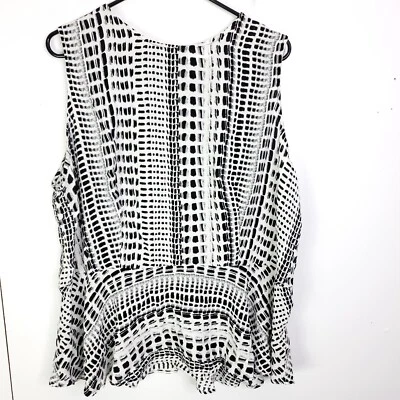 Blusa Ava Viv Masculina 3X Sem Mangas Costura Peplum Estampa Alta Escritório Neutro - Imagem 1 de 4