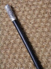 Antique W A Perry Swagger Stick - Church Lads Brigade Silver Top H/m B'ham 1907