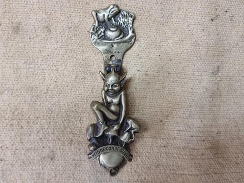 Vintage Brass Widdecombe Pixie Small English Door Knocker - Dartmoor Devon UK Cover