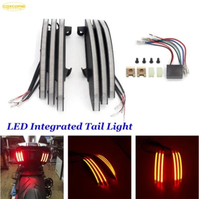 Black 3'' LED Amber Turn Signal Lamp Red Taillight For Ducati Diavel 2011-2018 - Image 1 of 4