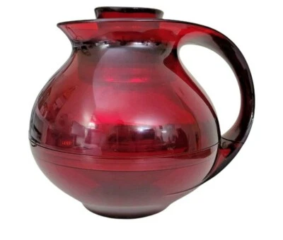 MCM Scott Henderson Mid Century Modern Wovo Red Thermal Coffee Tea Pitcher - Image 1 of 4