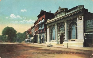 Postcard ~ Bayonne, New Jersey, West 8th St., Mechanics Trust Co. & Post Office - Picture 1 of 2