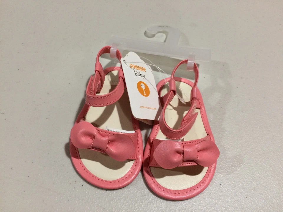 NWT Gymboree Jungle Jam bow Sandals Crib Shoes Baby Girl Infant  1,2,3,4 - Image 1 of 1