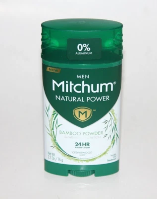 MITCHUM NATURAL POWER BAMBÚ POLVO MADERA DE CEDRO DESODORANTE INVISIBLE SÓLIDO 2,7 OZ Foto 1 de 2