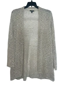 Eileen Fisher Linen Blend Long Cardigan Womens Size Medium Oatmeal Ivory NWOT - Picture 1 of 7