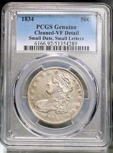 1834 Small Date Small Letters Bust Half Dollar - PCGS Certified VF Details !! - Picture 1 of 3