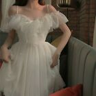 Mesh Ruffle Dress Straps Sweet Lolita Fairy Princess Midi Prom Gown Elegant Chic