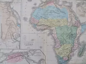 Afrika Berge Kong Nil Quelle Ägypten um 1879 Drioux gravierte Karte - Bild 1 von 4