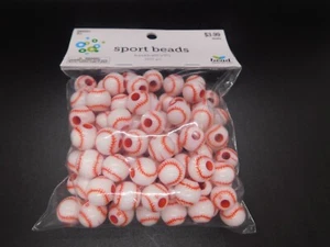 Bead Design co Baseball Beads 100pc - Picture 1 of 2