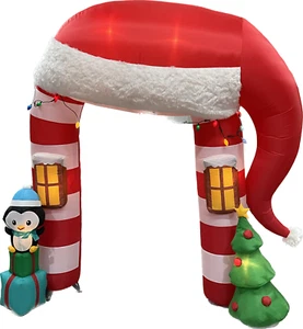 9ft Gemmy Airblown Inflatable Prototype Christmas Santa Hat Arch #880132 - Picture 1 of 1