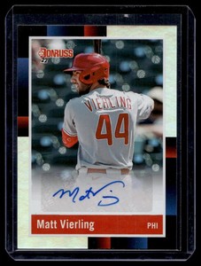 2022 Donruss Retro 1988 Signatures Matt Vierling Auto Philadelphia Phillies