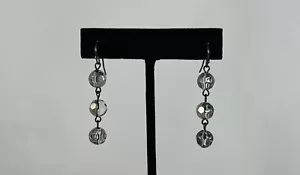 Premier Designs Jewelry - "Mirage" Hematite Plated Glass Bead Dangle Earrings - Picture 1 of 3