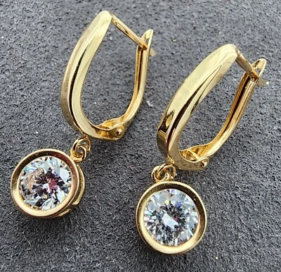 14k .585 Gold Ice Dangle FI Earrings Au 2348 - Image 1 of 4