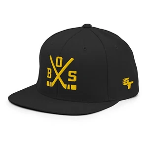 Boston Hockey Sticks Retro Bruin Snapback Hat Baseball Cap - Picture 1 of 9
