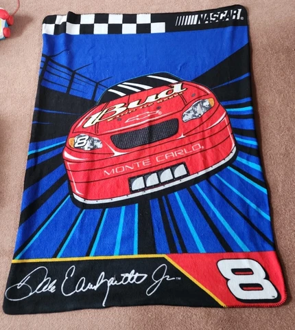 Dale Earnhardt Jr Bud #8 Budweiser Monte Carlo Throw Blanket NASCAR 58” X 48” Cover