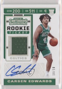 2019-20 Panini Contenders Ticket Swatches /10 Carsen Edwards Rookie Auto RC