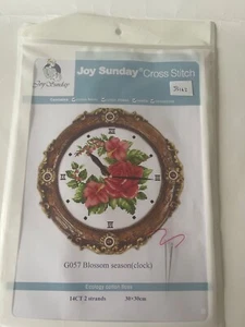 Joy Sunday Cross Stitch Kit - Blossom Season (Clock) G057 - Picture 1 of 3