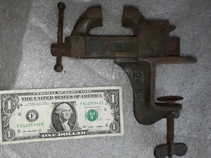 Vintage small cast iron Vise Jewelers bench desk clamp possibly Luther Milwaukee - Picture 1 of 6