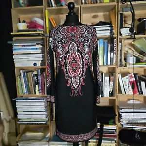 Little Black Dress Paisley Accents By Wallis Petite 8 To 10 Flattering Classy - Picture 1 of 6