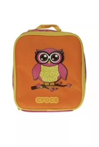 Crocs Kids Owl Preschool Lunch Bag Orange & Pink with Yellow Trim - Picture 1 of 4