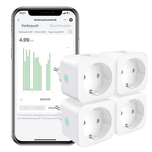 WLAN Steckdose Smart Home mit Verbrauchsmessung WiFi 4er Set mit App B1113 - Afbeelding 1 van 6