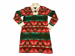 Ralph Lauren Polo Red Brand Girls XL 16 Tunic Sweatshirt Aztec Print Womens S - Picture 1 of 7