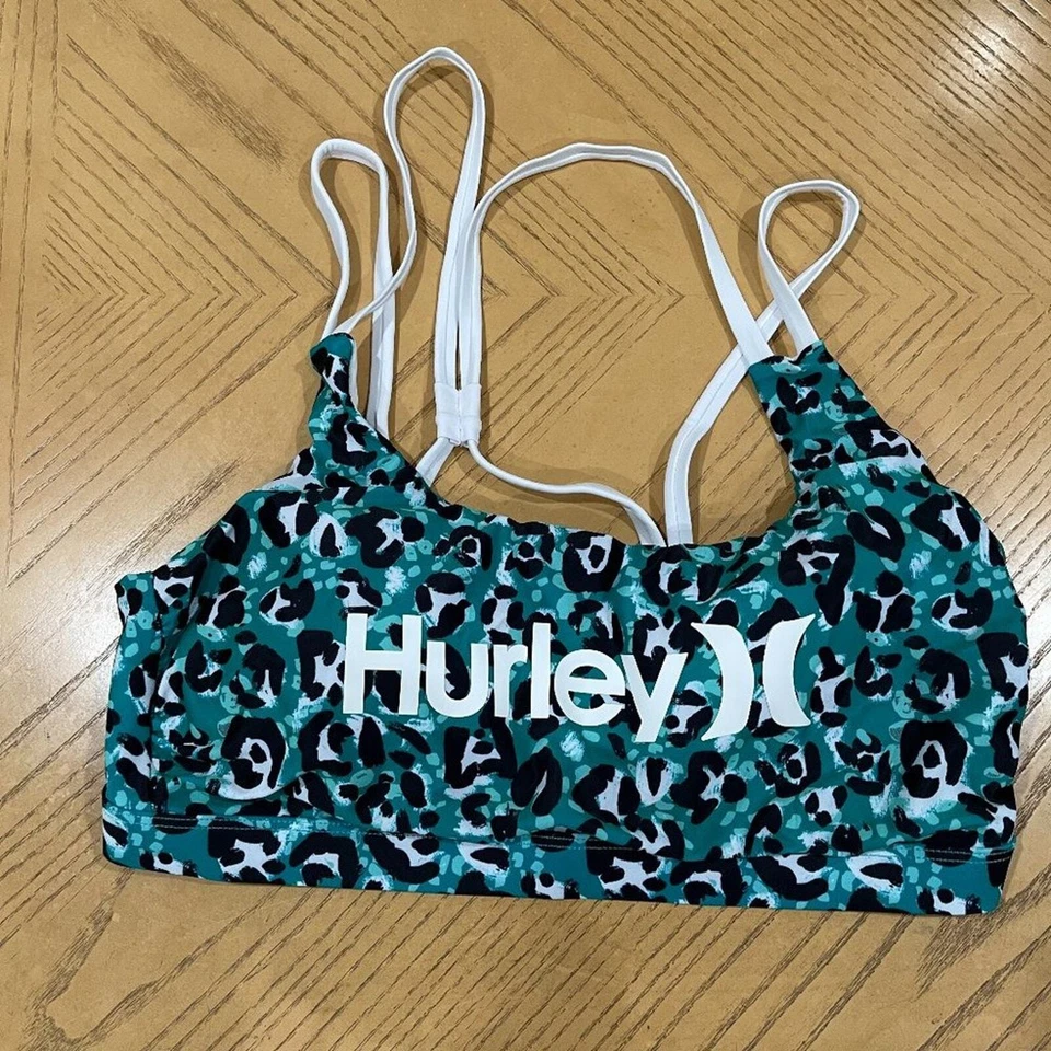 0390 Nuevo top de bikini verde Hurley para mujer Foto 1 de 4