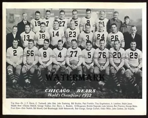 NFL 1932 Chicago Bears World Championship Black & White 8 X 10 Photo Picture - Foto 1 di 1