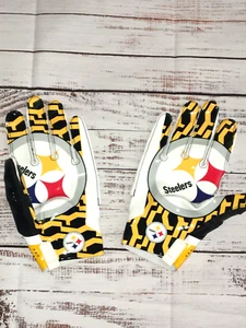 Authentic Nike Vapor Fly SZ XL Pittsburgh Steelers Receivers Football Gloves - Picture 1 of 2