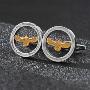 Gemelos redondos para hombre Gemelos en forma de águila Camisa francesa Gemelos Venta caliente - Imagen 1 de 5