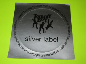 VINTAGE TOMMY RECORDS SILVER LABEL STICKER HIP HOP RAP - Picture 1 of 2