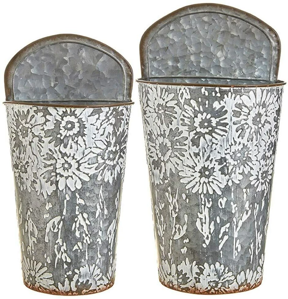 Juego de 2 medios cubos con estampado floral Hacienda, decoración de pared, 16 pulgadas Foto 1 de 1