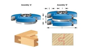 Reversible Stile & Rail Shaker T&G Shaper Cutter Set 3/4 Inch Material - Picture 1 of 1